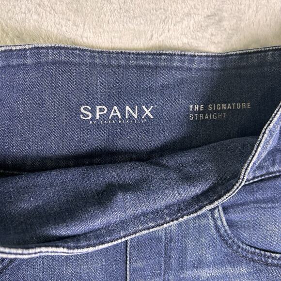 Spanx The Signature Straight Jeans Womens 29 Pull On Side Zip Comfort Staple - Picture 3 of 11
